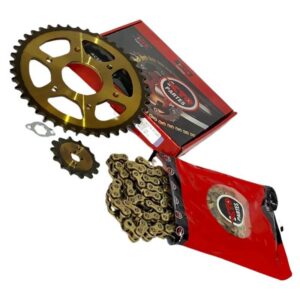 Kit piñon suzuKi dr-150 dorado Kto partes