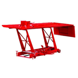 Mesa elevadora rojo para hacer mecanica neumática